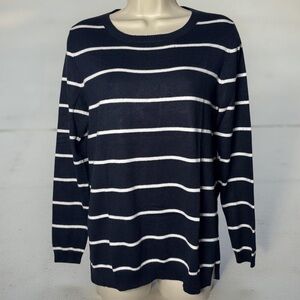 41 Hawthorn Womens Navy and White Striped Crewneck Sweater SZ M Preppy Stitchfix
